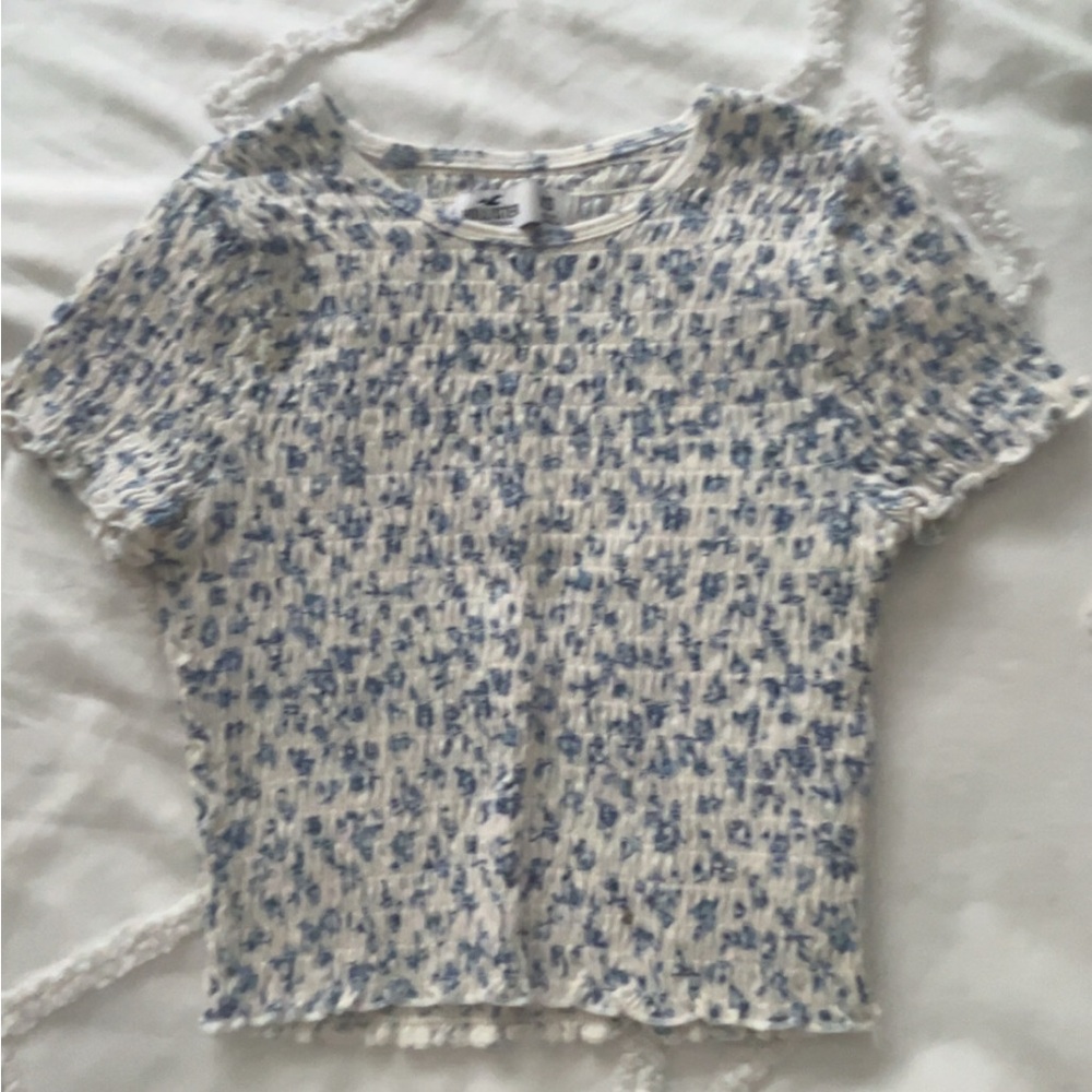 Hollister Blue and White Top